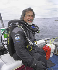 Marc Shargel, prepared to photograph marine life.